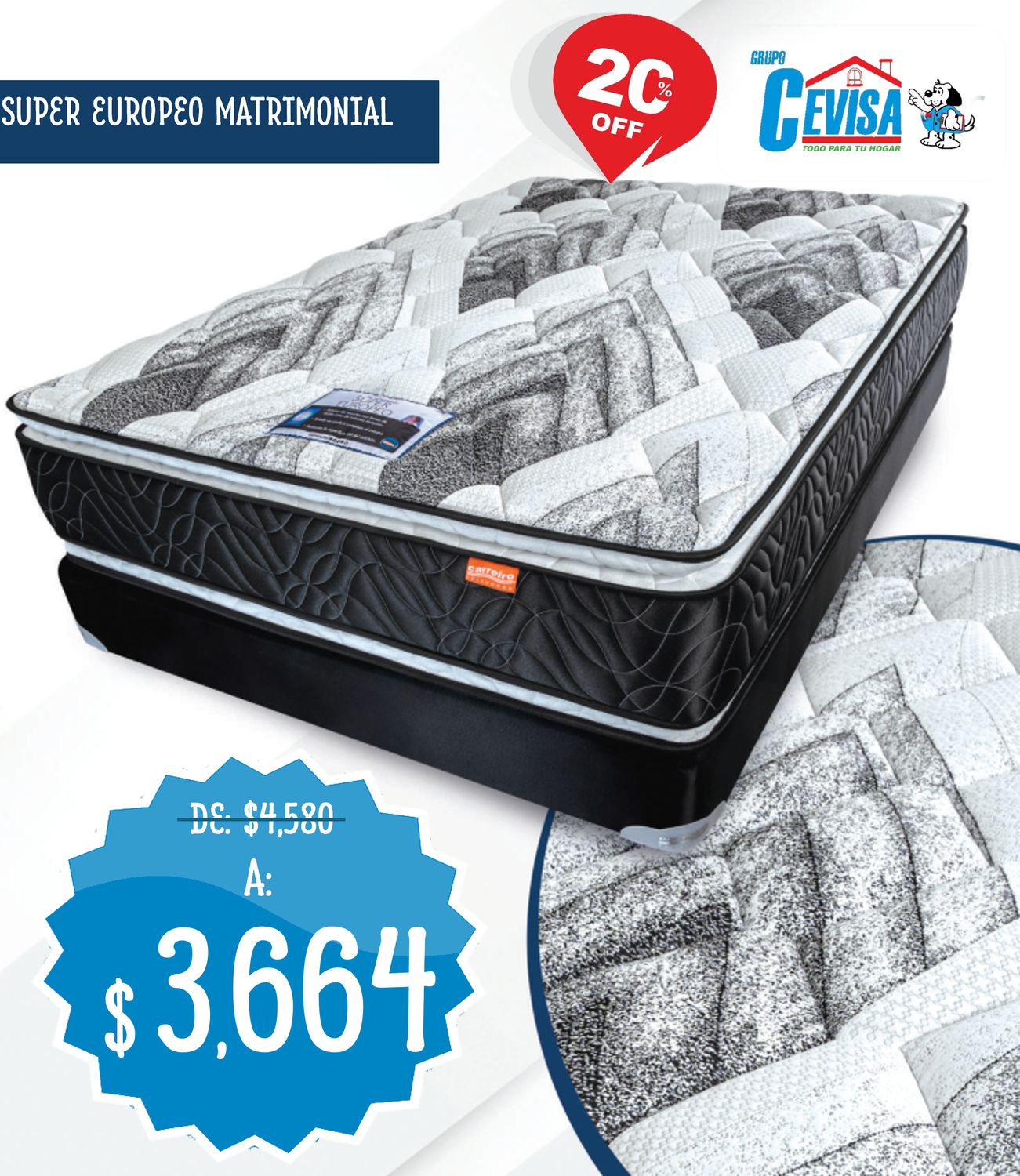 COLCHON MATRIMONIAL SUPER EUROPEO COLCHON MATRIMONIAL SUPER EUROPEO