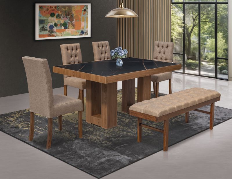 ANTECOMEDOR IDEAL DE 4 SILLAS Y 1 BANCA ANTECOMEDOR IDEAL DE 4 SILLAS Y 1 BANCA