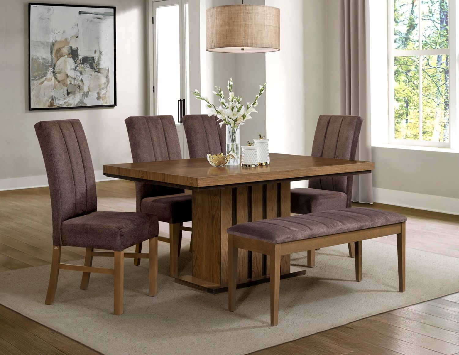 ANTECOMEDOR MORGAN 4 SILLAS 1 BANCA
