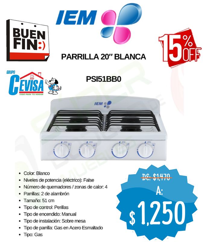 PARRILLA DE MESA IEM 4Q PSI51BB0