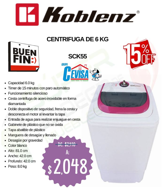 CENTRIFUGA KOBLENZ 6KG SCK-55 CENTRIFUGA KOBLENZ 6KG SCK-55