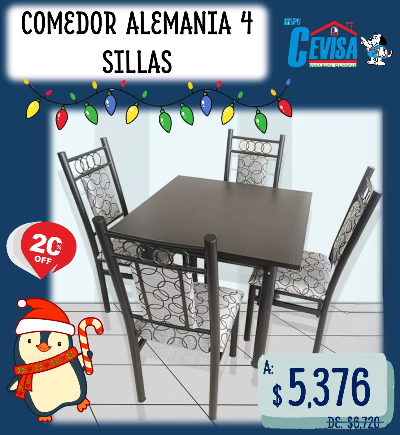 ANTECOMEDOR ALEMANIA DE 4 SILLAS ANTECOMEDOR ALEMANIA DE 4 SILLAS