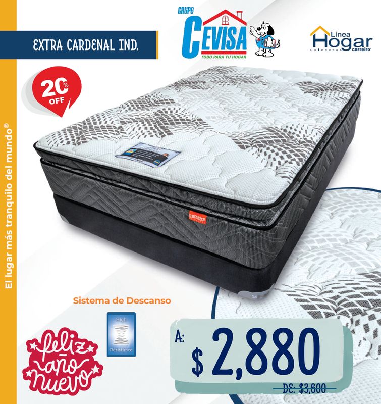 COLCHON INDIVIDUAL EXTRA CARDENAL