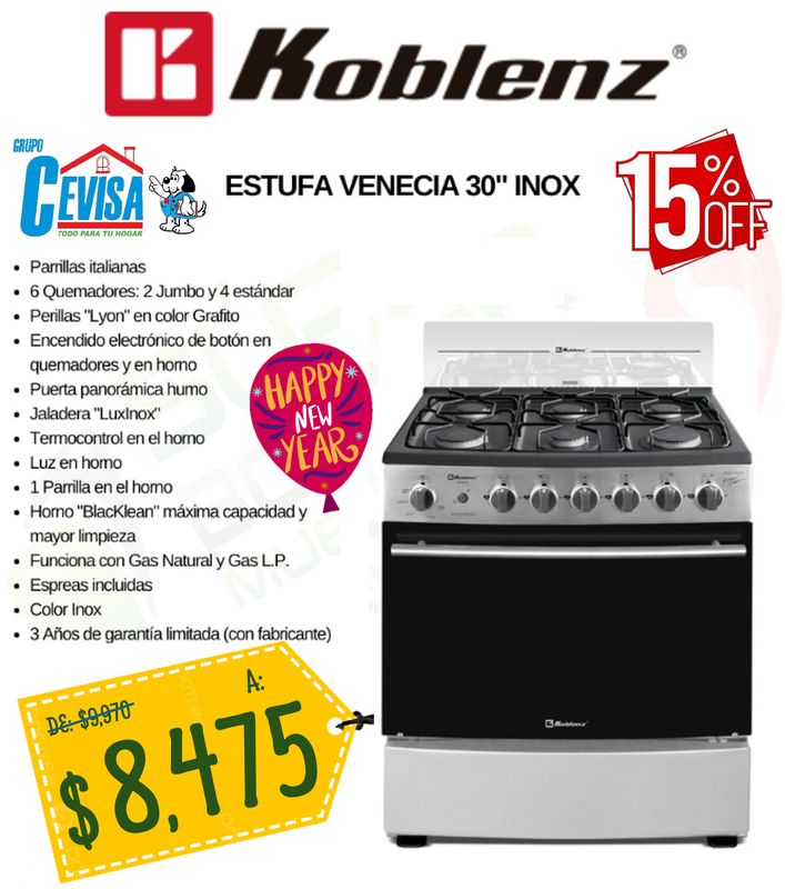 ESTUFA KOBLENZ 30" VENECIA EK-1131 VA-ICHIC