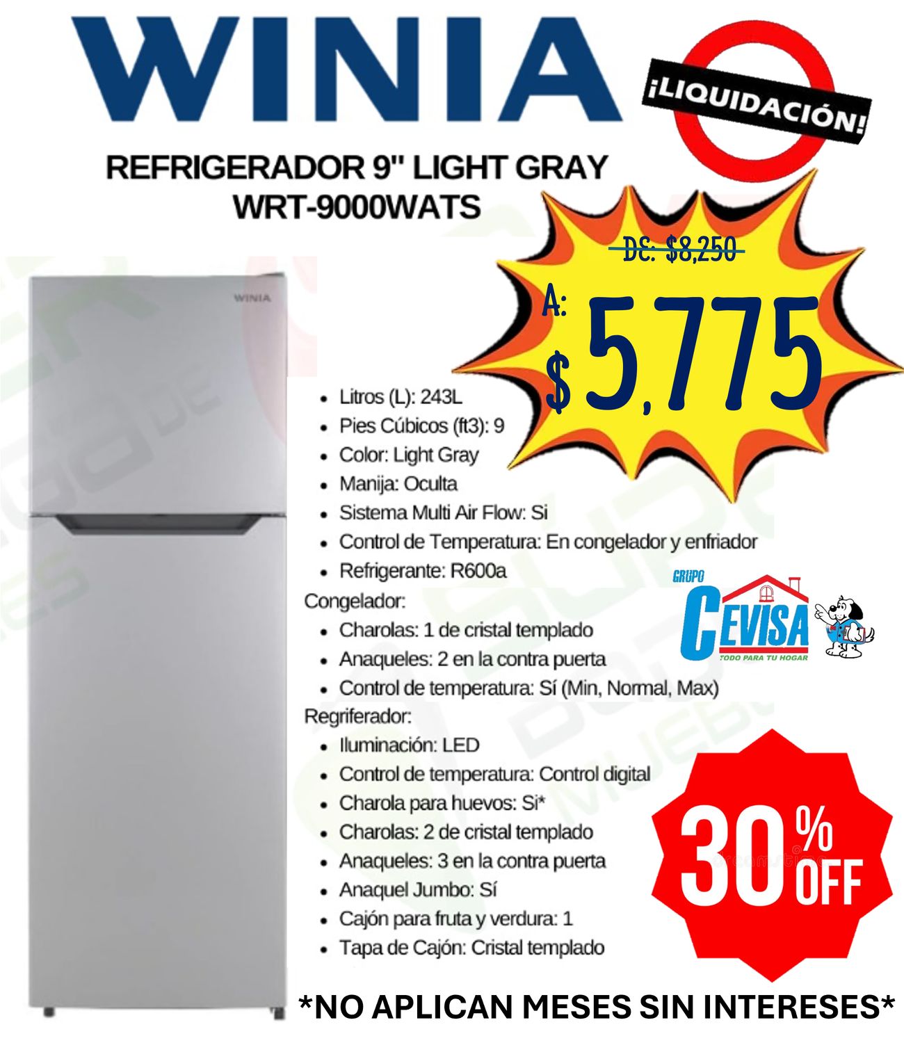 REFRIGERADOR WINIA 9" WRT9000WATS