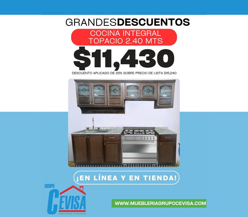 COCINA INTEGRAL TOPACIO DE 2.40 MTS COCINA INTEGRAL TOPACIO DE 2.40 MTS
