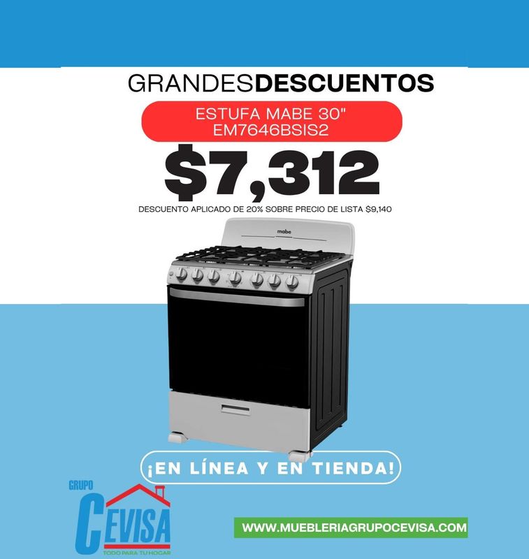 ESTUFA MABE 30" EM7646BSIS2