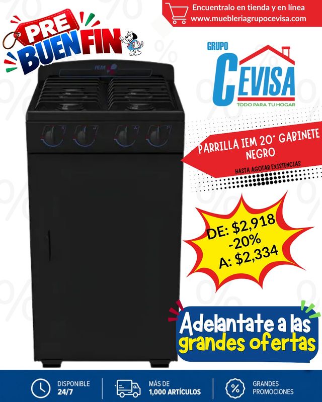 PARRILLA DE GABINETE IEM 4Q PIG5101NN0 PARRILLA DE GABINETE IEM 4Q PIG5101NN0