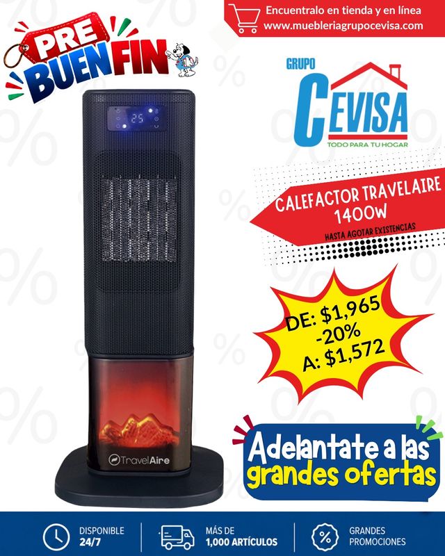 CALEFACTOR TRAVEL AIRE 1400W TAE517 CALEFACTOR TRAVEL AIRE 1400W TAE517