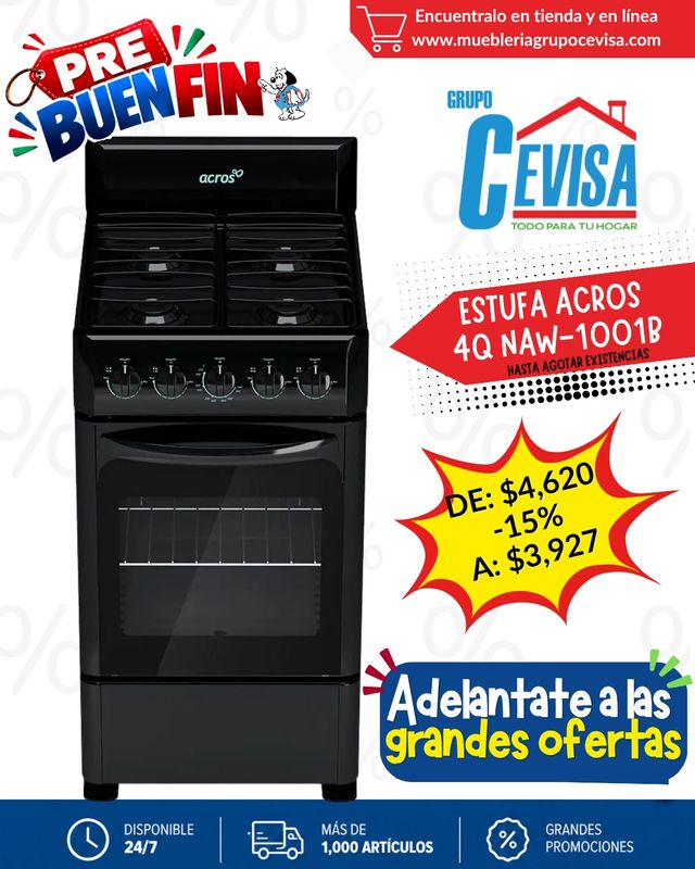 ESTUFA ACROS 20" NAW1001B ESTUFA ACROS 20" NAW1001B