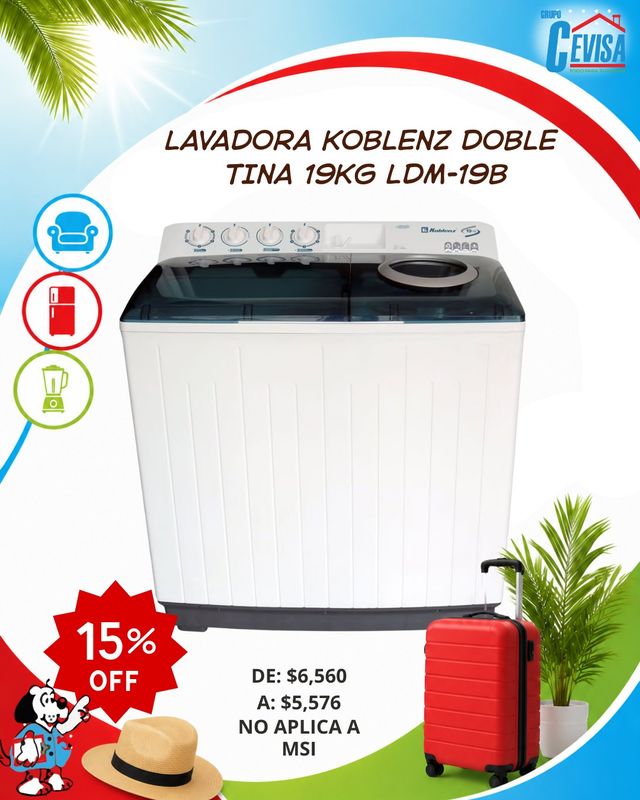 LAVADORA KOBLENZ 19 KG LDM-19B LAVADORA KOBLENZ 19 KG LDM-19B
