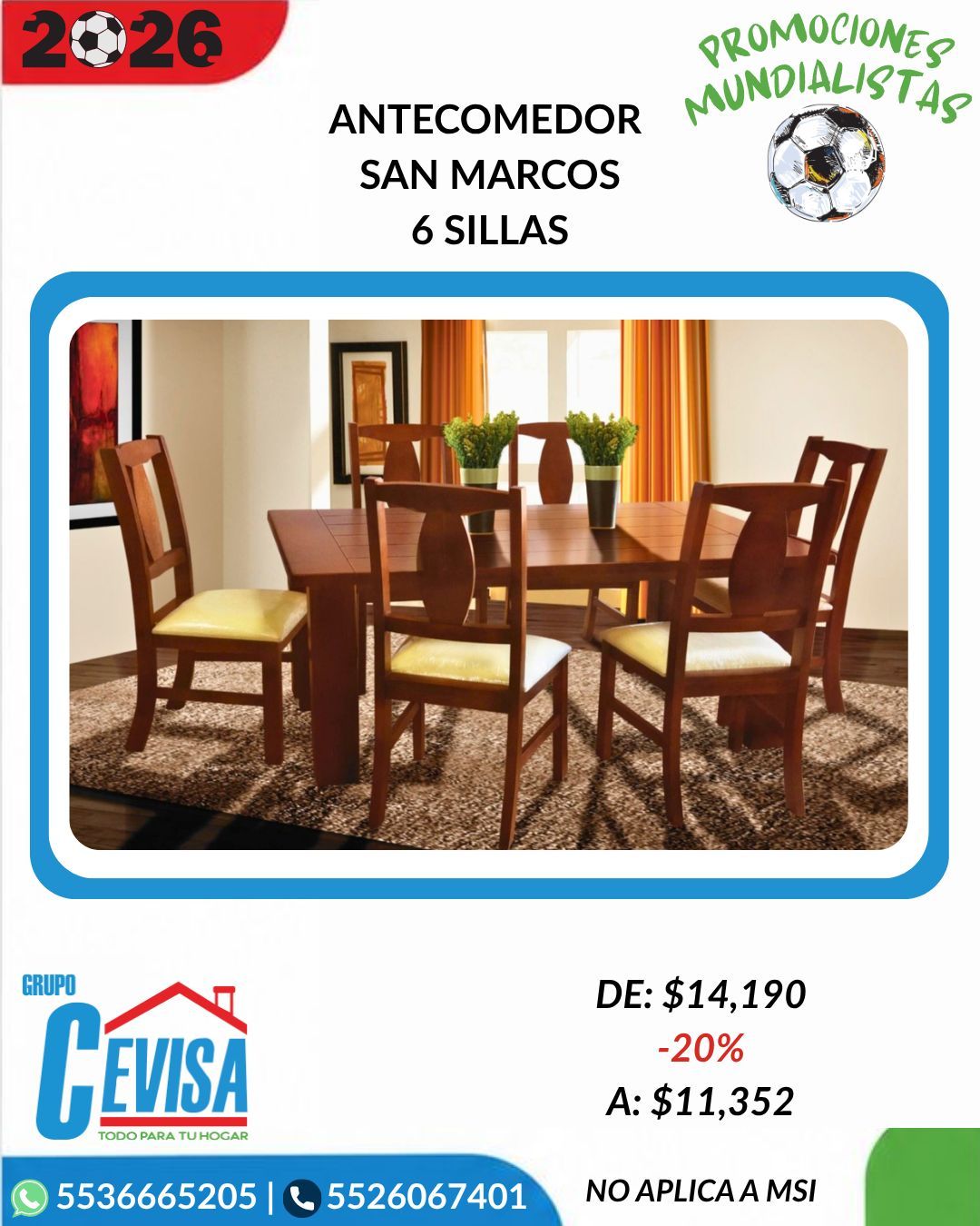 ANTECOMEDOR SAN MARCOS DE 6 SILLAS ANTECOMEDOR SAN MARCOS DE 6 SILLAS