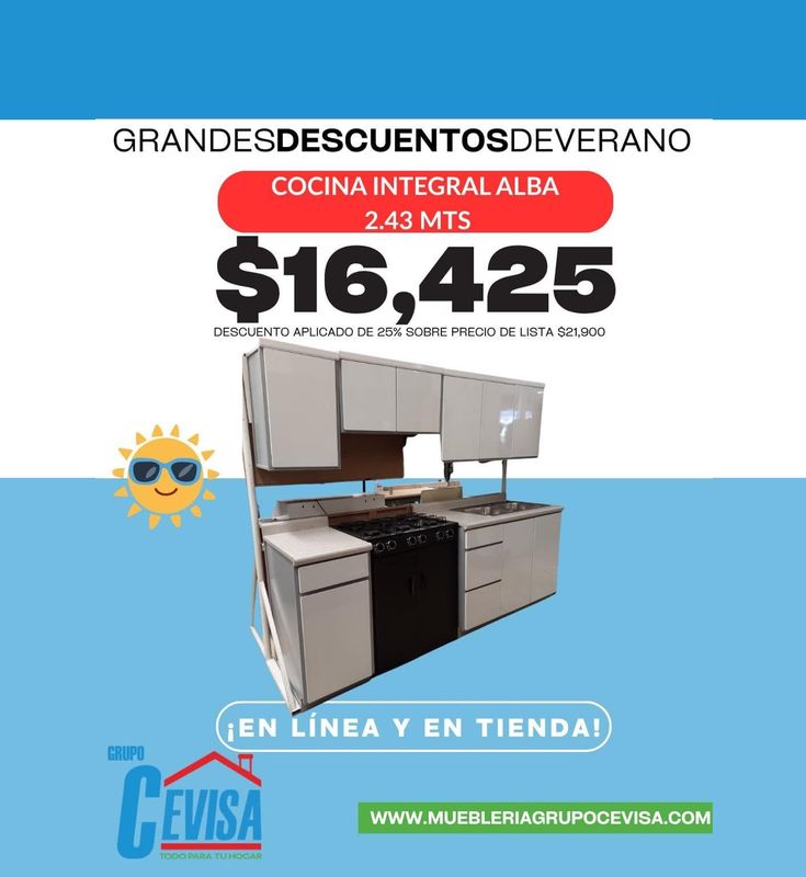 COCINA INTEGRAL ALBA DE 2.43 MTS COCINA INTEGRAL ALBA DE 2.43 MTS