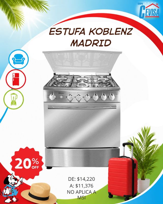 ESTUFA KOBLENZ 30" MADRID EK-8131 MD-IIRIE ESTUFA KOBLENZ 30" MADRID EK-8131 MD-IIRIE