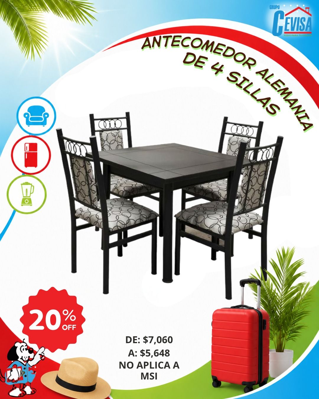 ANTECOMEDOR ALEMANIA DE 4 SILLAS ANTECOMEDOR ALEMANIA DE 4 SILLAS