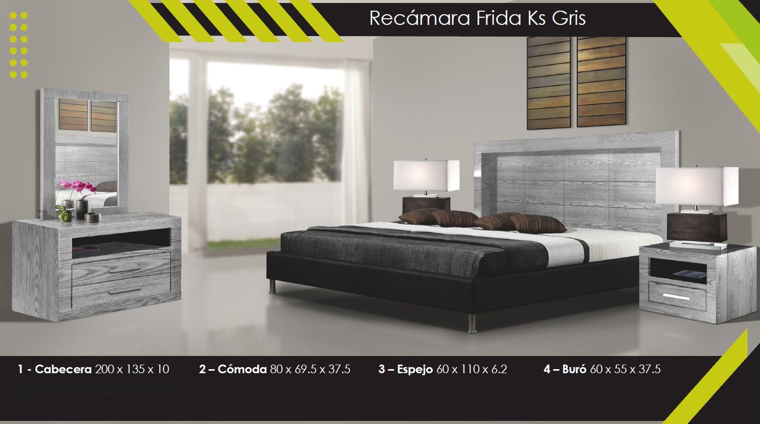 RECAMARA KING SIZE FRIDA GRIS