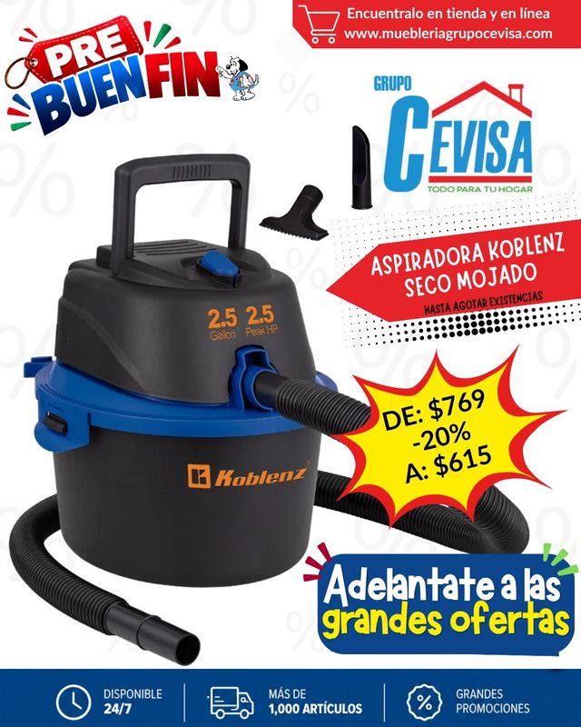 ASPIRADORA SECO MOJADO KOBLENZ WD-2.5 MA ASPIRADORA SECO MOJADO KOBLENZ WD-2.5 MA