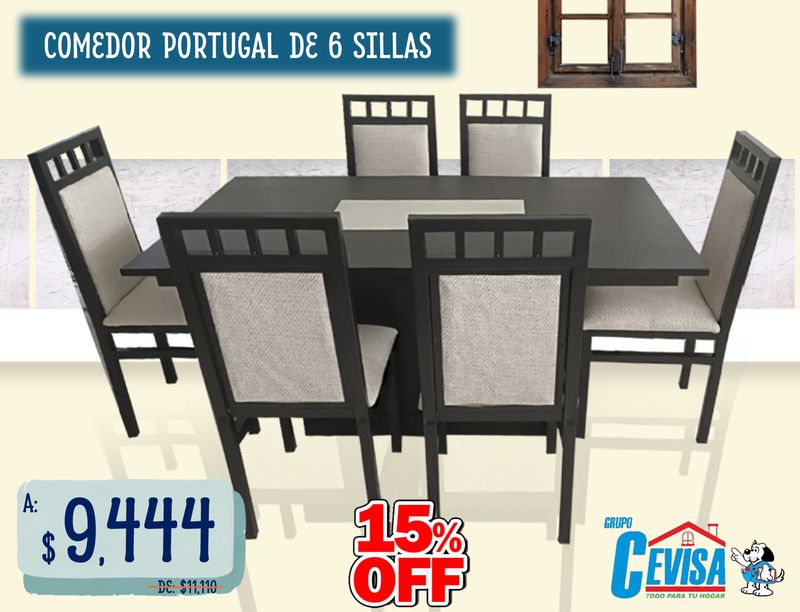 ANTECOMEDOR PORTUGAL DE 6 SILLAS