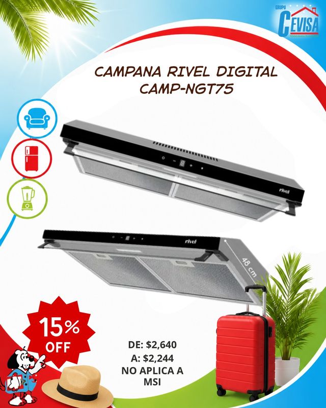 CAMPANA RIVEL 75 CM CAMP-NGT 75 CAMPANA RIVEL 75 CM CAMP-NGT 75