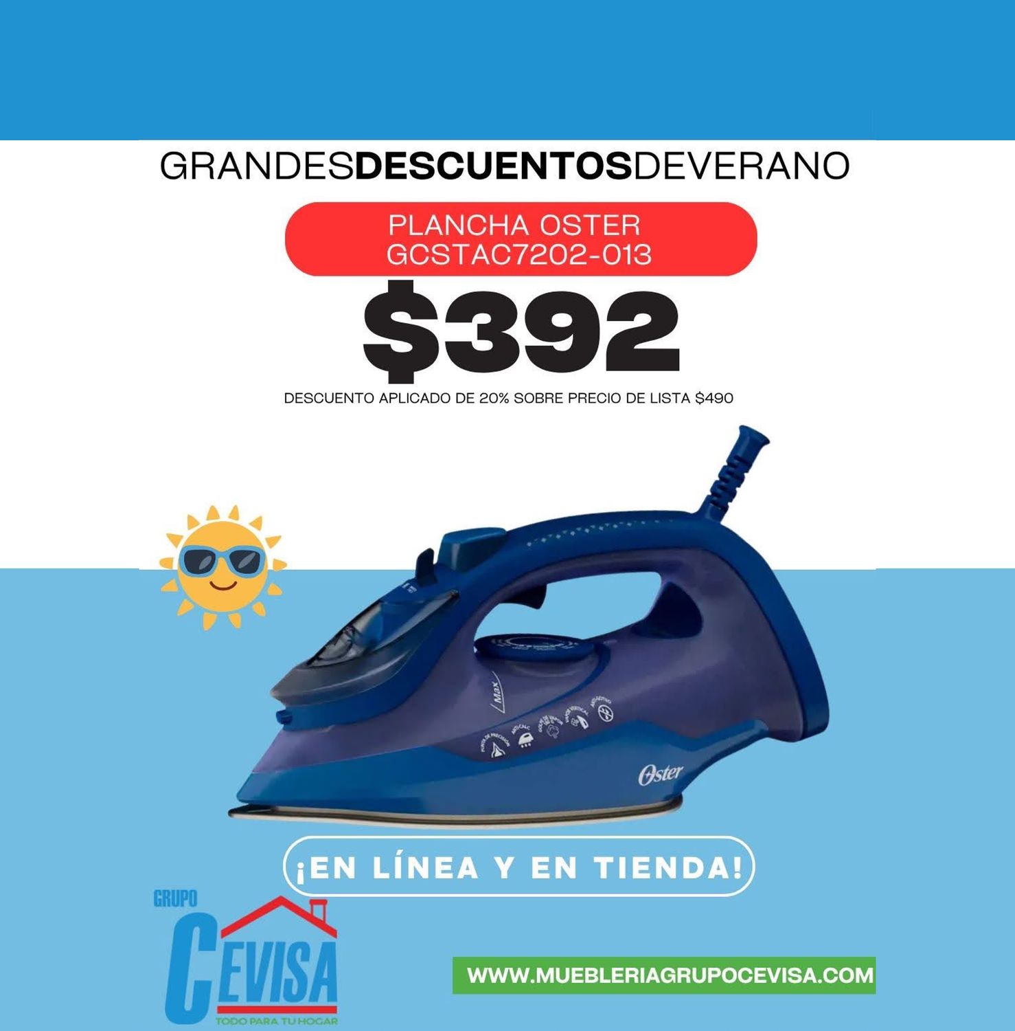 PLANCHA OSTER GCSTAC7202-013 PLANCHA OSTER GCSTAC7202-013