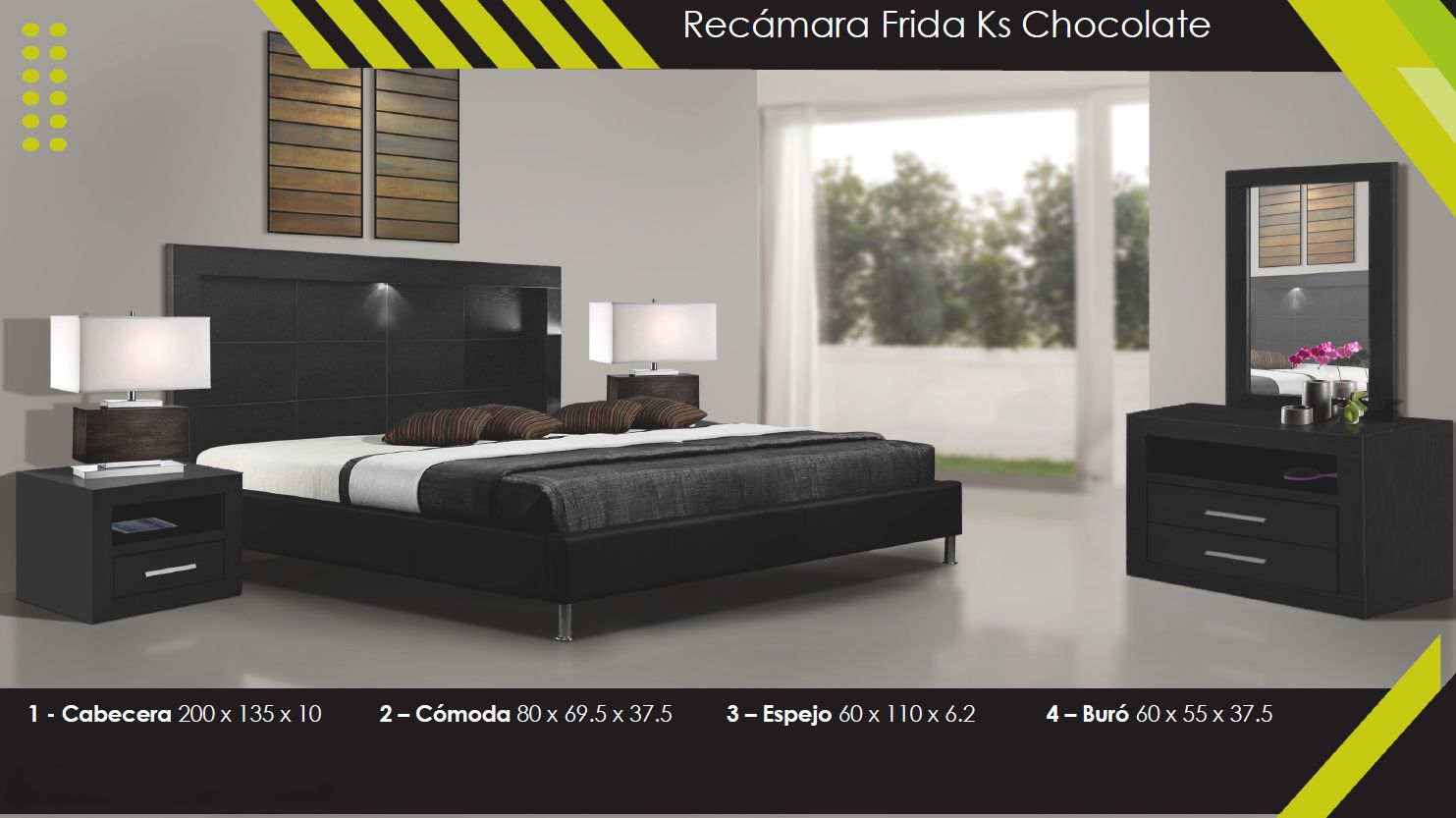 RECAMARA KING SIZE FRIDA CHOCOLATE RECAMARA KING SIZE FRIDA CHOCOLATE