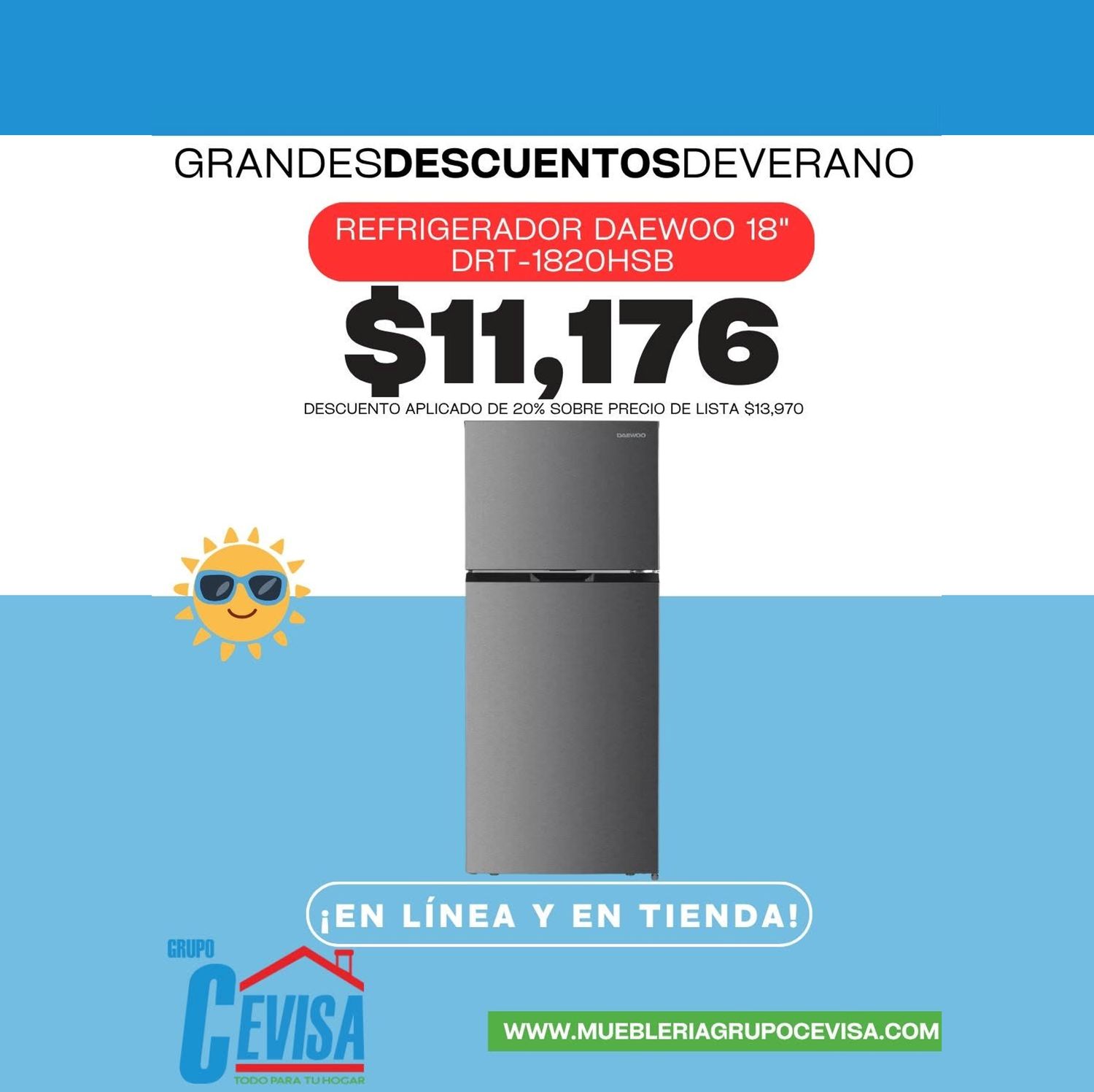 REFRIGERADOR DAEWOO 18" DRT-1820HSB REFRIGERADOR DAEWOO 18" DRT-1820HSB