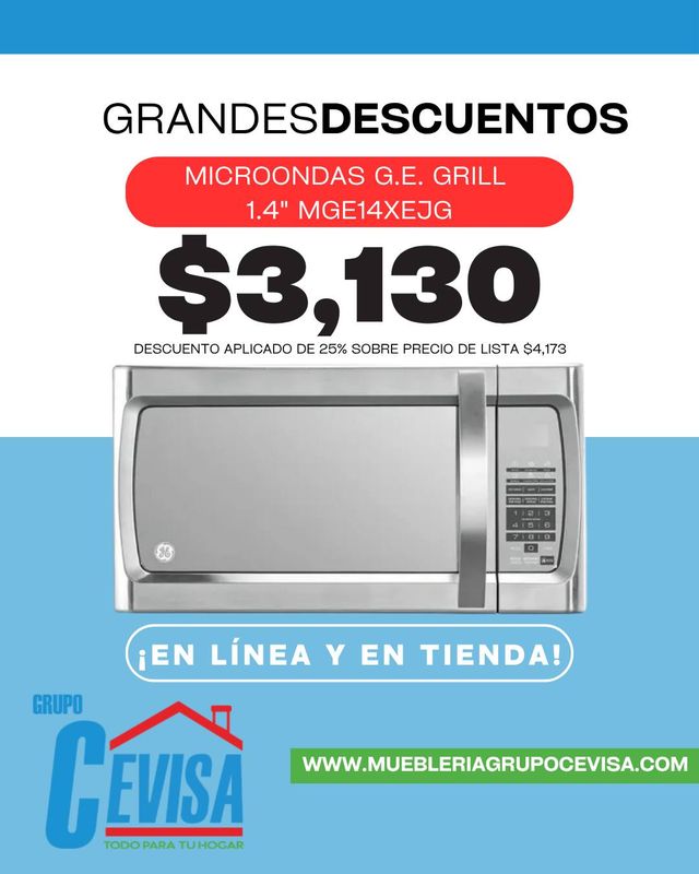 MICROONDAS GENERAL ELECTRIC 1.4" MGE14XEJG