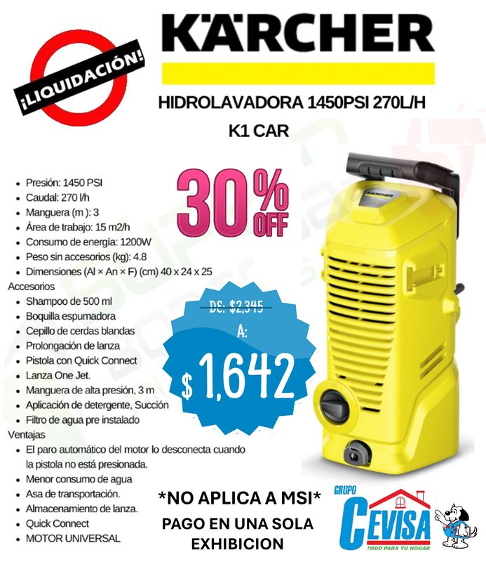 HIDROLAVADORA KARCHER K1 CAR HIDROLAVADORA KARCHER K1 CAR