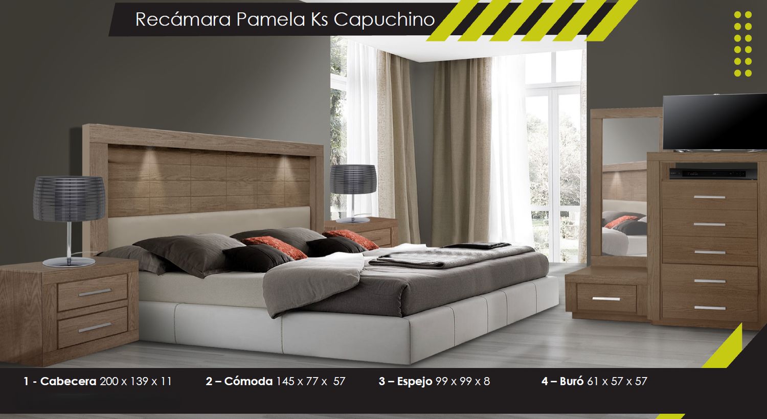 RECAMARA KING SIZE PAMELA CAPUCHINO