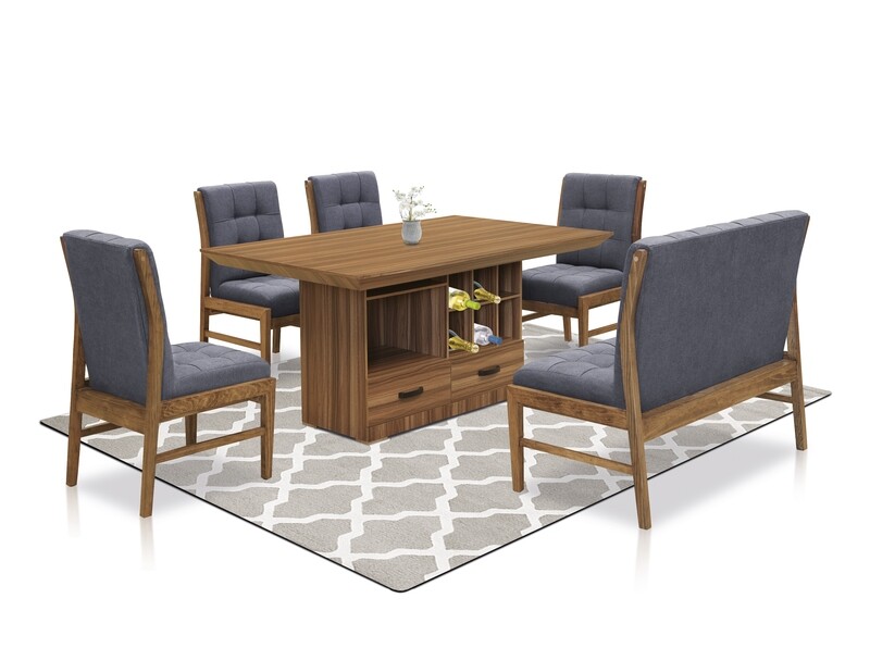 ANTECOMEDOR AMBAR DE 4 SILLAS Y 1 BANCA ANTECOMEDOR AMBAR DE 4 SILLAS Y 1 BANCA