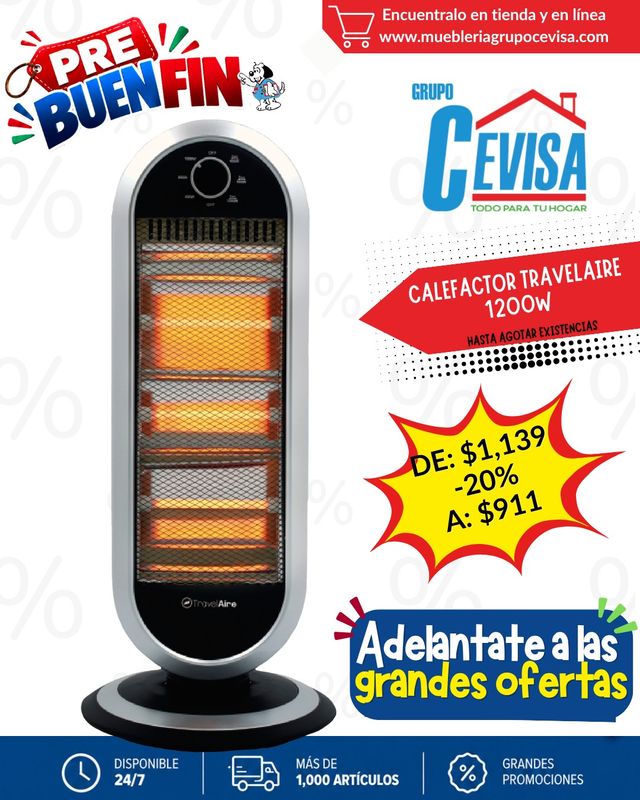 CALEFACTOR TRAVEL AIRE 1200W TAE1200Q CALEFACTOR TRAVEL AIRE 1200W TAE1200Q