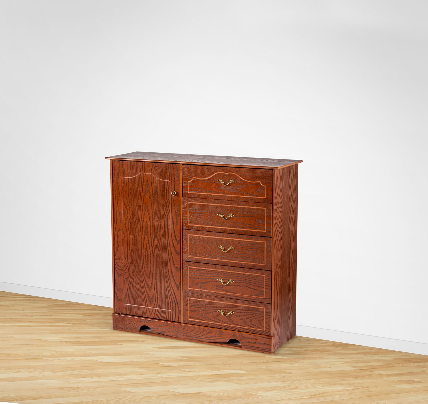 COMODA VALENCIA DE 1 PUERTA Y 5 CAJONES