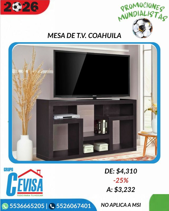 MESA DE T.V. COAHUILA (CUBIERTA DE CRISTAL) MESA DE T.V. COAHUILA (CUBIERTA DE CRISTAL)