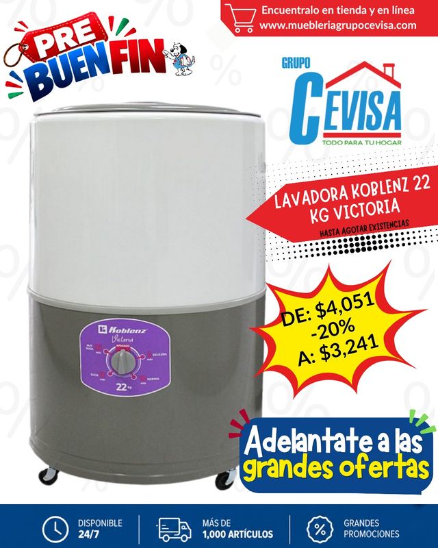 LAVADORA KOBLENZ 22 KG VICTORIA LRKF-22P LAVADORA KOBLENZ 22 KG VICTORIA LRKF-22P