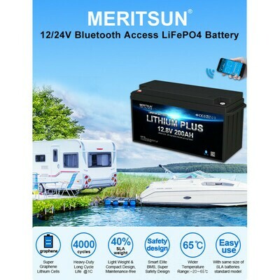 12V 100AH MERITSUN LITHIUM LIFEPO4 BATTERIE MIT BLUETOOTH 12V 100AH MERITSUN LITHIUM LIFEPO4 BATTERIE MIT BLUETOOTH