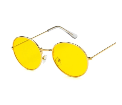 2020 Retro Round Yellow Sunglasses Women Brand Designer Sun Glasses For Female Male/man Alloy Mirror Oculos De Sol