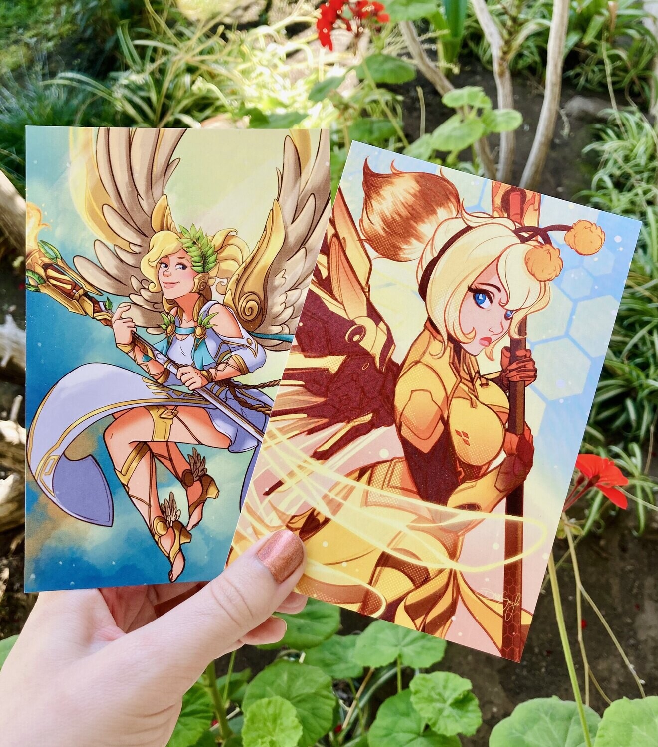 Overwatch Mercy, Winged Victory + Bumblebee  (Postcard, Mini Print) 4&quot; x 6&quot; (Select)
