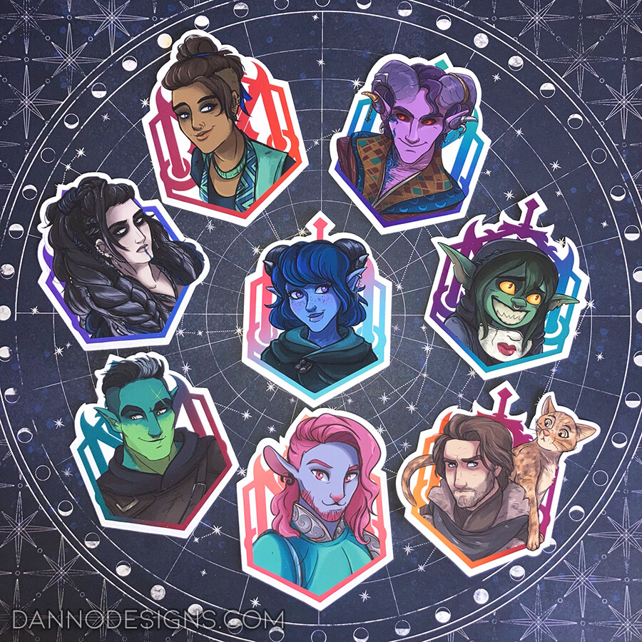 Mighty Nein - Critical Role, Vinyl Gloss Stickers