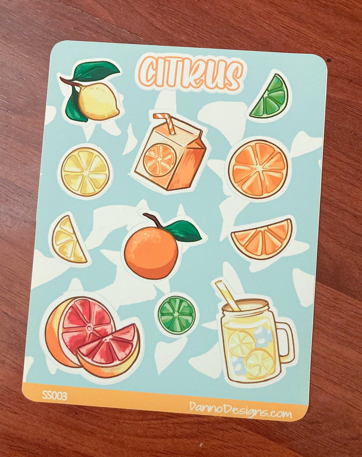 Citrus Theme 4.5" x 6" Sticker Sheet