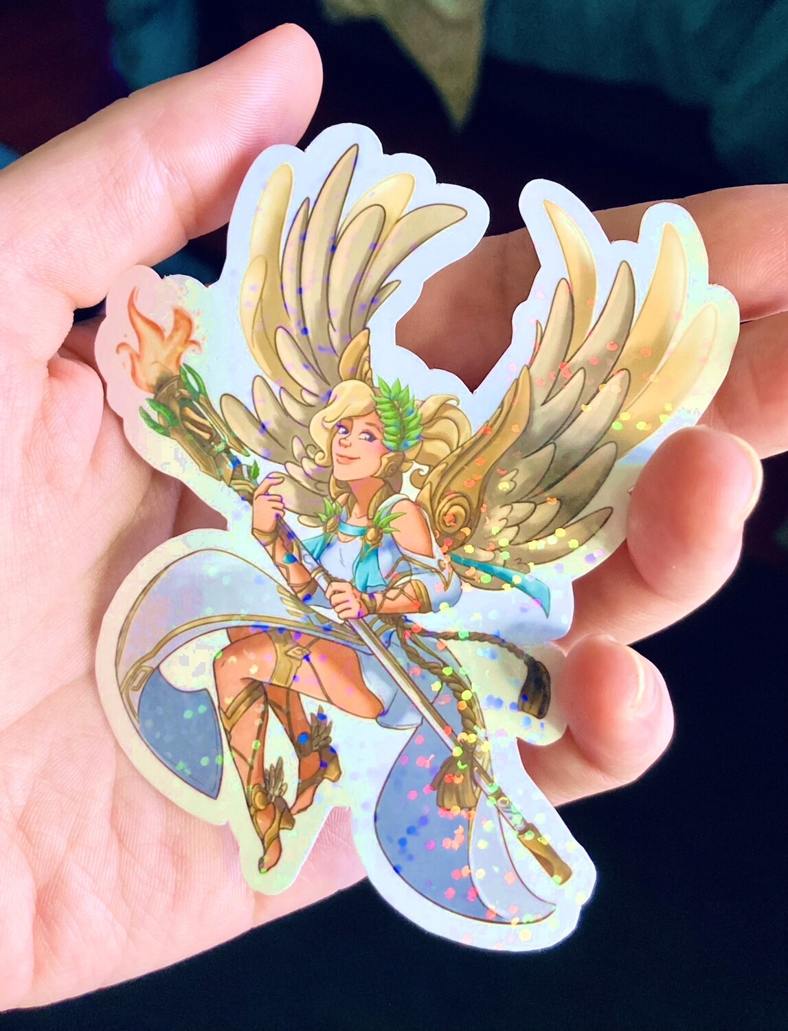 Mercy, Winged Victory - Overwatch, Clear Gloss or Sparkle Sticker