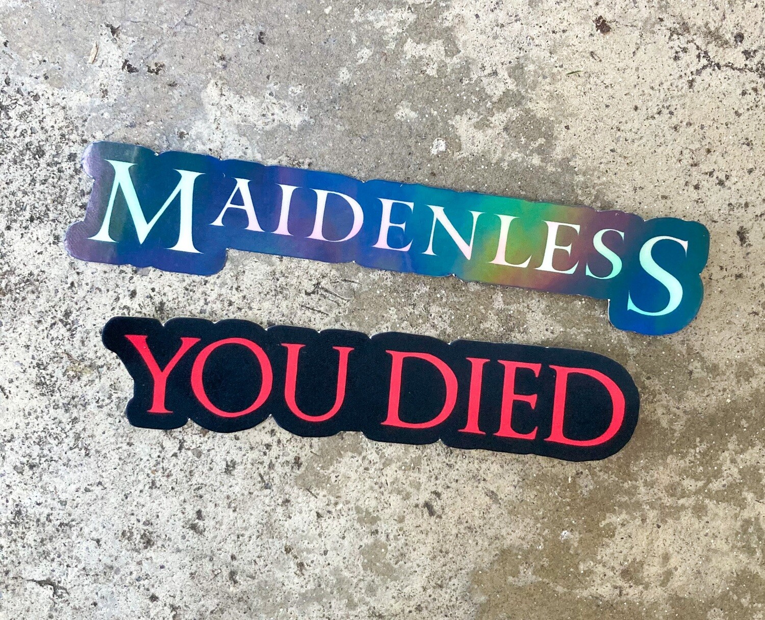 Dark Souls, Elden Ring - &quot;You Died&quot; and &quot;Maidenless&quot; Stickers