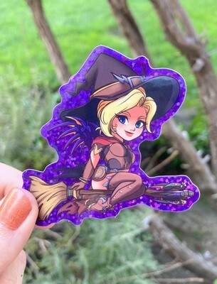 Witch Mercy, Overwatch - Glitter Gloss Sparkle Sticker (LIMITED RUN)