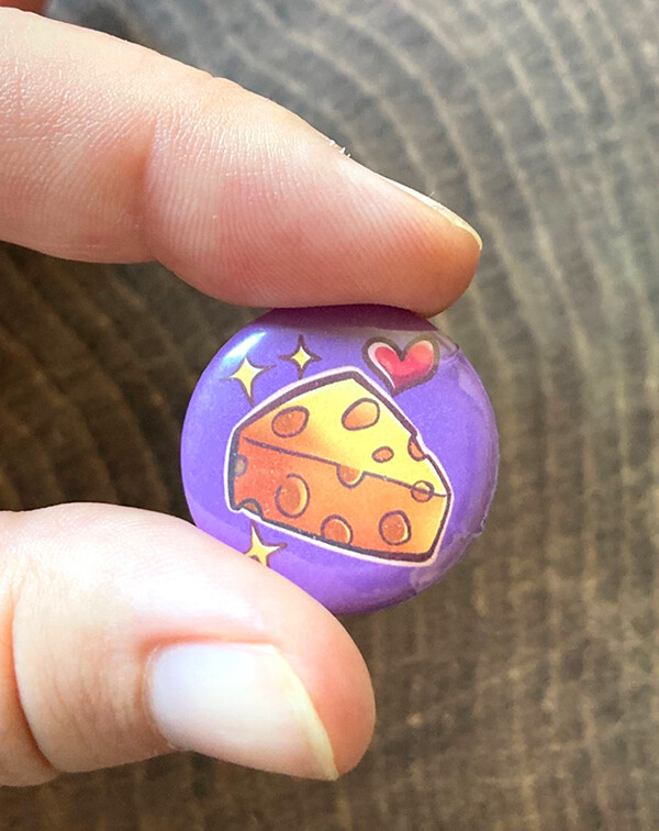 Cheesy! Cute Cheese (Small Pin) 1" in / 25mm