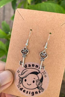 Key Charm Sterling Earrings