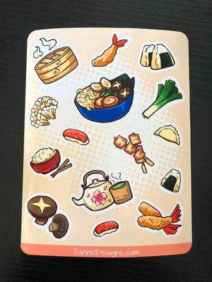 Japanese Food Theme 4.5&quot; x 6&quot; Sticker Sheet