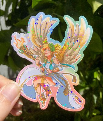 Mercy, Winged Victory - Overwatch, Clear Gloss or Sparkle Sticker