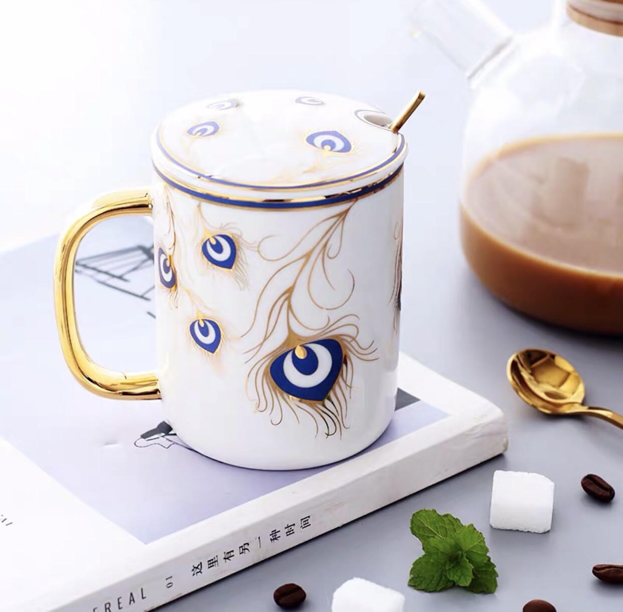 Kujaku Mug Set, Color: Blue