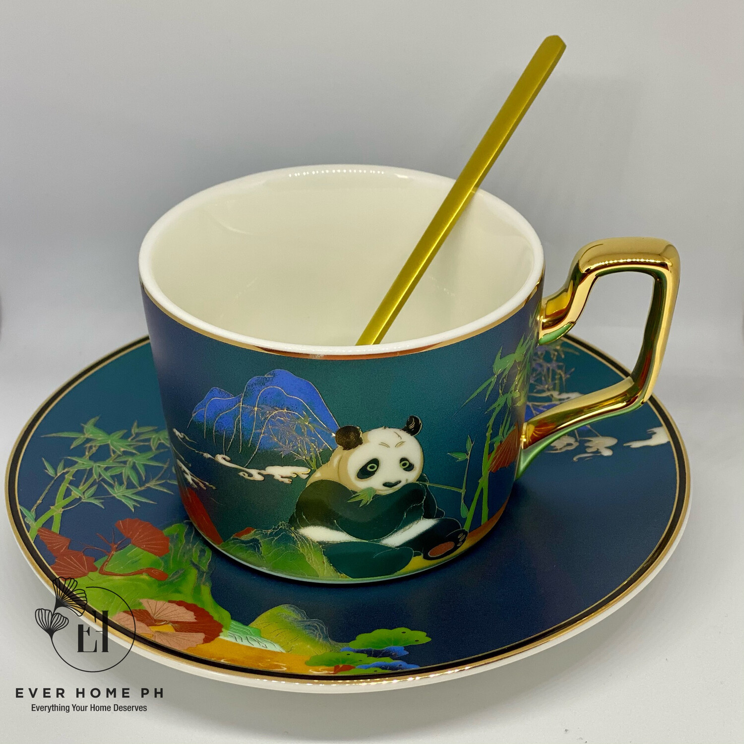 Kumaneko Teacup Set, Color: Green