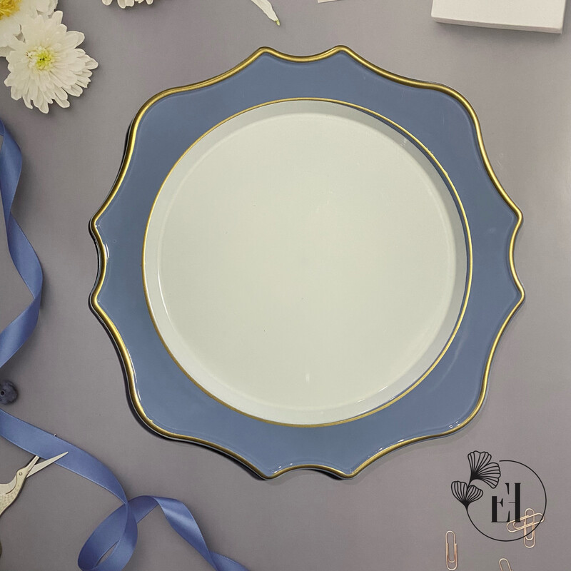 Chisa Plastic Plate Charger - Blue