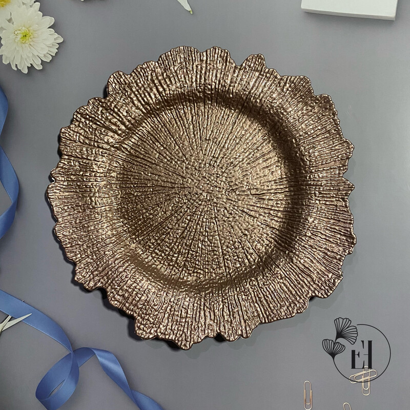 Chimi Plastic Plate Charger - Rose Gold